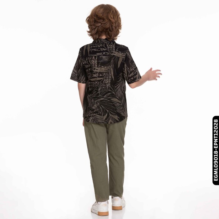 Erkek Navy Pantolon 8-14 Yaş 64718 Epnt12028 Yeşil - 4