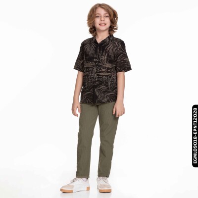 Erkek Navy Pantolon 8-14 Yaş 64718 Epnt12028 Yeşil - xo kids