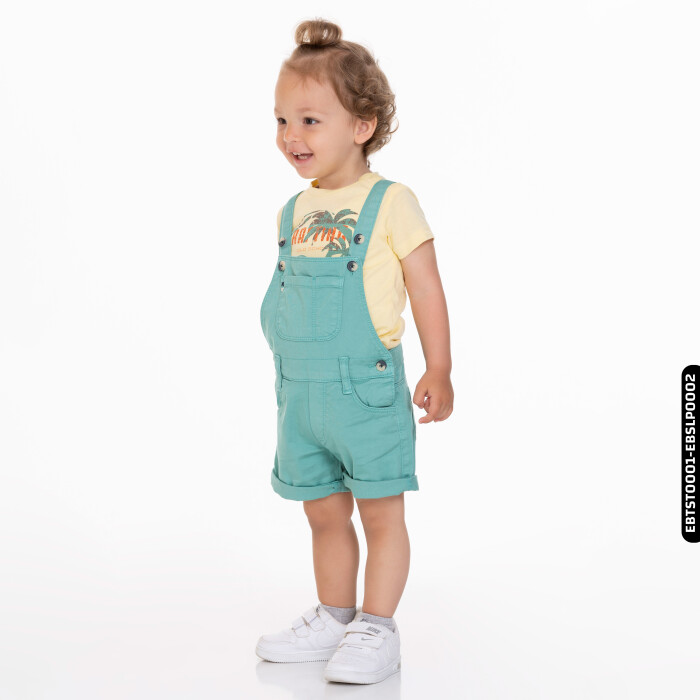 Erkek Bebek Cepli Düğmeli Tarz Salopet 1031 6-24 Ay Ebslp0002 - 2