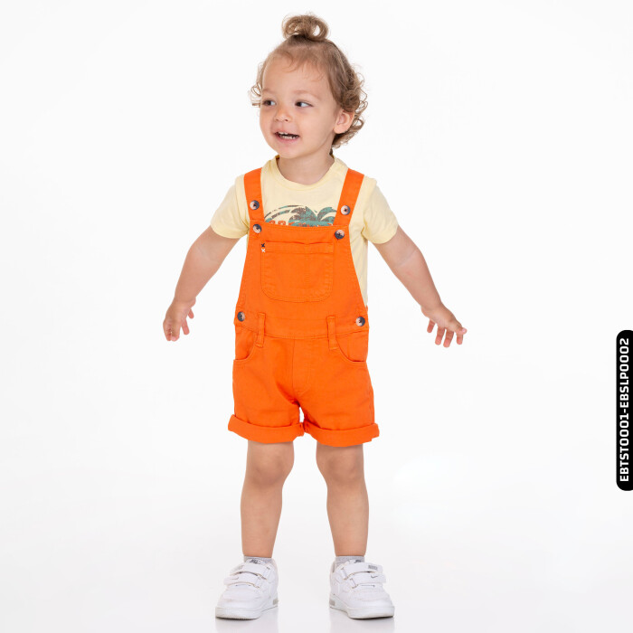 Erkek Bebek Cepli Düğmeli Tarz Salopet 1031 6-24 Ay Ebslp0002 - 5