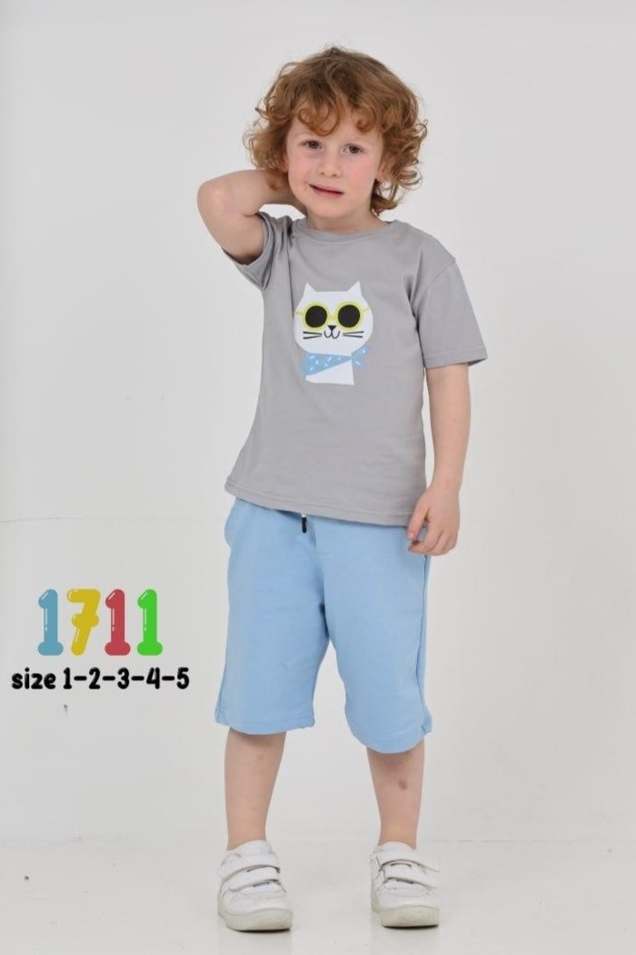 Erkek Çocuk Şort Alt Üst Takım 1-5 Yaş 1711 - 1