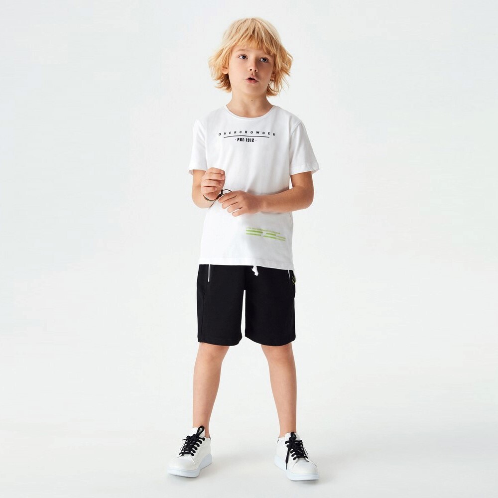 P-003937 (nk 62701) Erkek Fırst Şort 8-14 Yaş Antrasit - Yeşil - 1