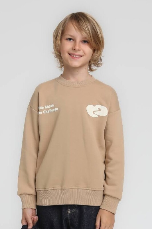 Erkek Çocuk Sweatşirt 9-13 Yaş 1869 Bej - ESCABEL