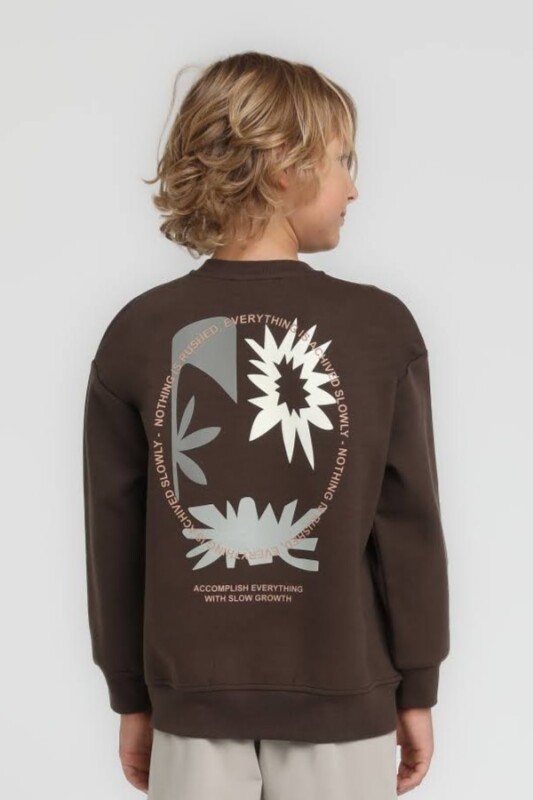 Erkek Çocuk Sweatşirt 4-8 Yaş 1847 Kahve - 2