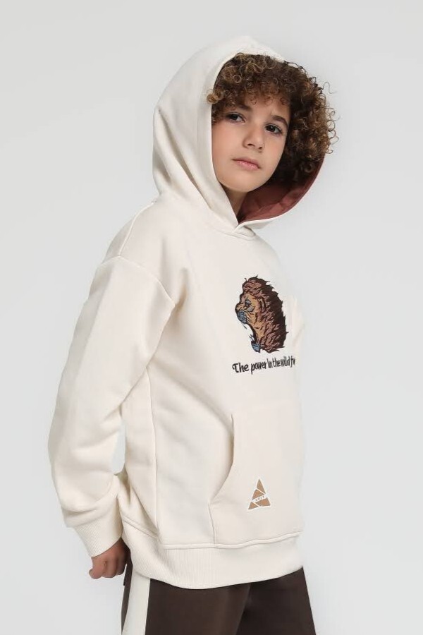Erkek Çocuk Sweatşirt 4-8 Yaş 1859 Ekru - 1