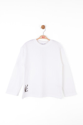 Erkek Çocuk Sweatshirt 8-14 Yaş 47310 Ekru - 3