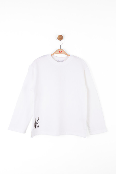 Erkek Çocuk Sweatshirt 8-14 Yaş 47310 Ekru - 3