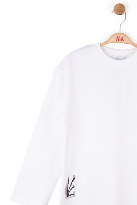 Erkek Çocuk Sweatshirt 8-14 Yaş 47310 Ekru - 4