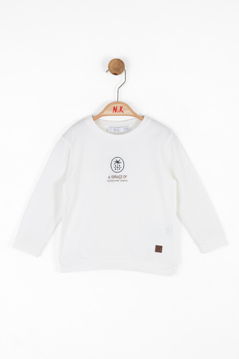 Erkek Çocuk Sweatshirt 9aY-4 Yaş 47604 Ekru - 1