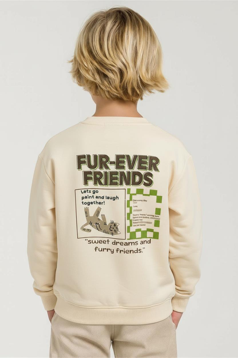 Erkek Çocuk Swaetşirt 1-4 Yaş 49604 Krem - 2