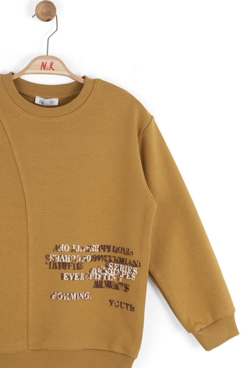 Erkek Çocuk Swaetşirt 8-14 Yaş 49301 Hardal - 5