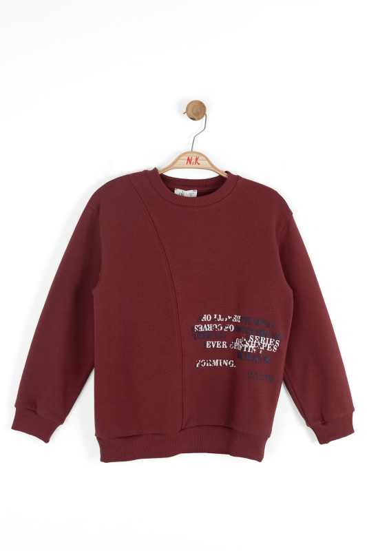 Erkek Çocuk Swaetşirt 8-14 Yaş 49301 Bordo - 5
