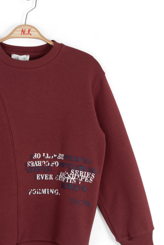 Erkek Çocuk Swaetşirt 8-14 Yaş 49301 Bordo - 6