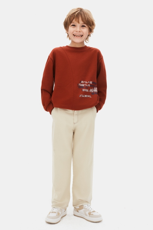 Erkek Çocuk Swaetşirt 8-14 Yaş 49301 Bordo - 7