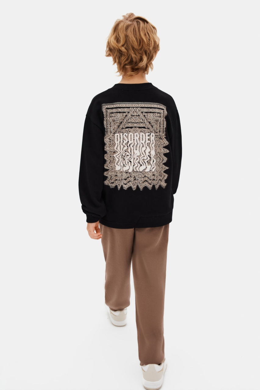 Erkek Çocuk Swaetşirt 8-14 Yaş 49313 Siyah - 4