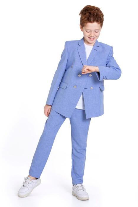 Erkek Çocuk Takım Elbise 5-8 Yaş 23930-3 Mavi - 5