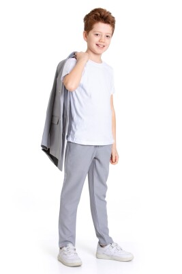 Erkek Çocuk Takım Elbise 5-8 Yaş 23930-3 Gri - 6