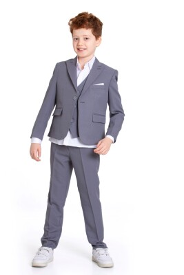 Erkek Çocuk Takım Elbise 9-12 Yaş 25901-3 Gri - FLORİ KİDS
