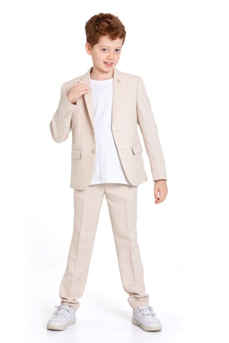 Erkek Çocuk Takım Elbise 7-10 Yaş 4030 Bej - 2