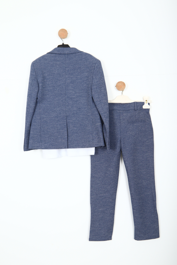 Erkek Çocuk Takım Elbise 5-8 Yaş 25903 Mavi - 4