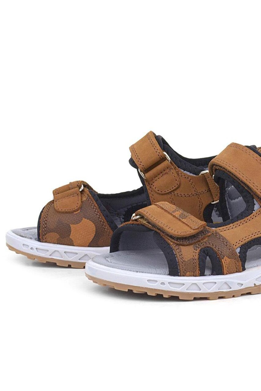 Rakerplus Hakiki Deri Taba Cırtlı Çocuk Sandalet Ayakkabı - 6