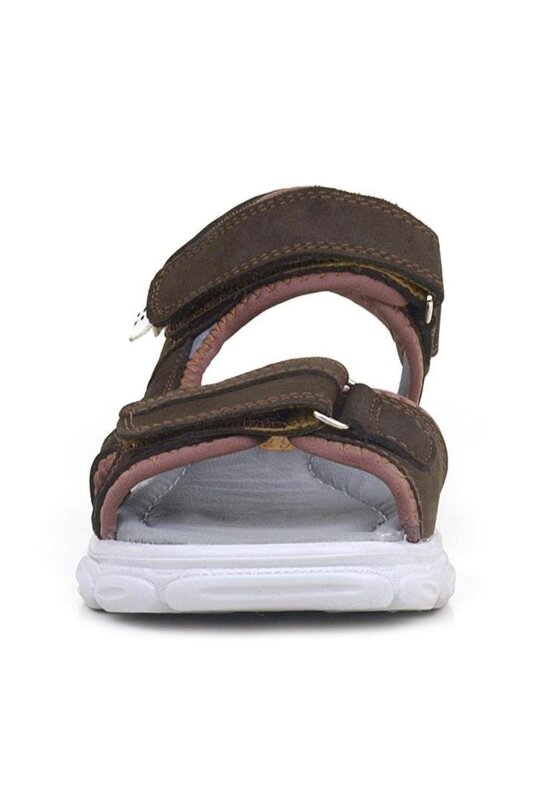 Rakerplus Wisps Hakiki Deri Kahverengi Çocuk Sandalet Ayakkabı - 3
