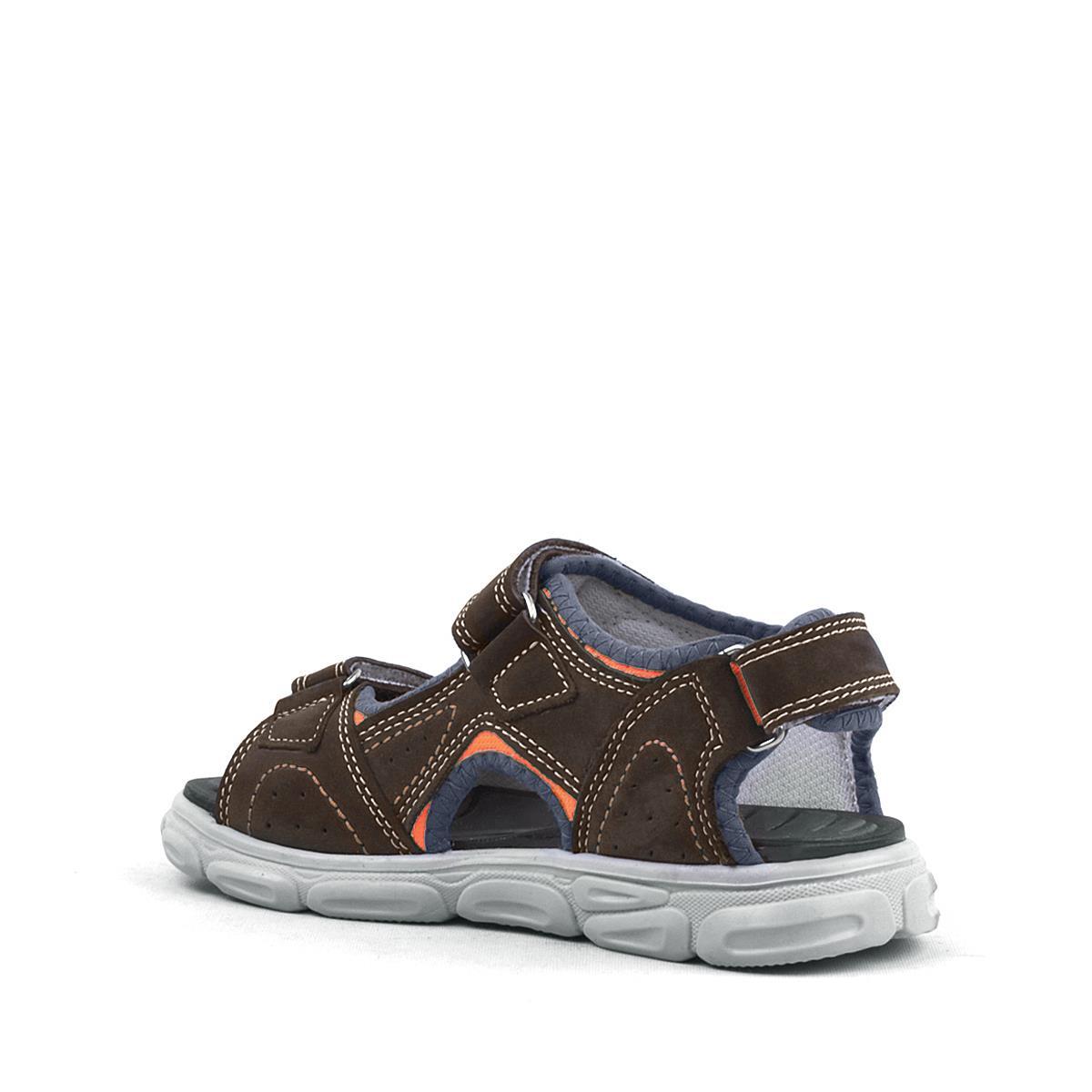 Rakerplus Hakiki Deri Kahverengi Cırtlı Çocuk Sandalet Ayakkabı - 3