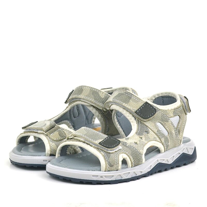 Rakerplus Hakiki Deri Bej Konfor Tabanlı Cırtlı Çocuk Sandalet - 3