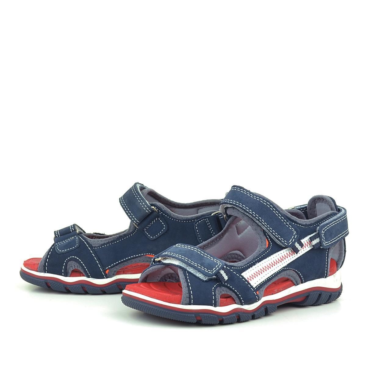 Rakerplus Hakiki Deri Lacivert Outdoor Erkek Çocuk Sandalet - 4