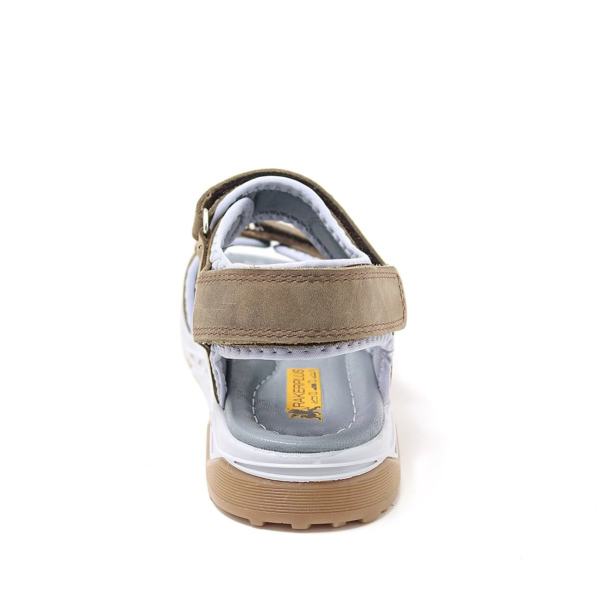 Rakerplus Hakiki Deri Kahverengi Konfor Tabanlı Cırtlı Çocuk Sandalet - 5