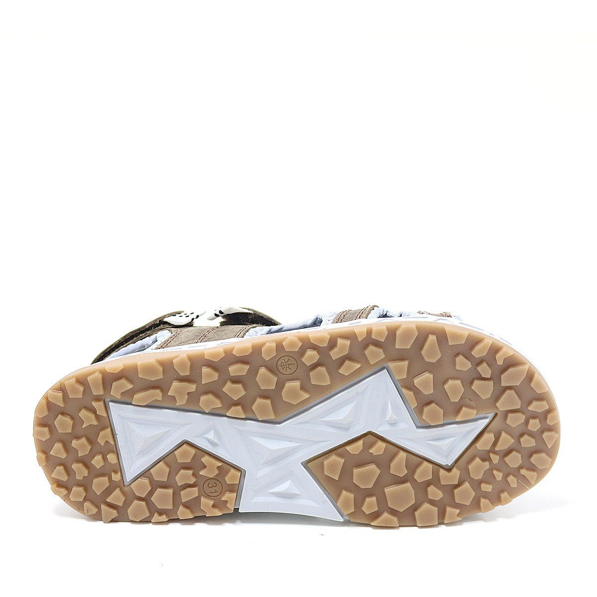 Rakerplus Hakiki Deri Kahverengi Konfor Tabanlı Cırtlı Çocuk Sandalet - 7