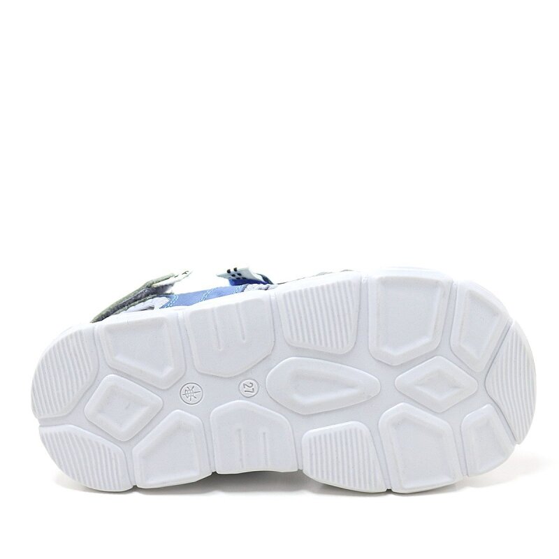 Rakerplus Wisps Hakiki Deri Gri Mavi Çocuk Sandalet - 7