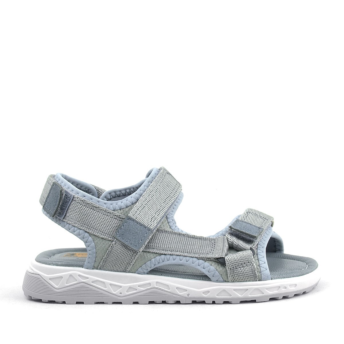 Rakerplus Gri Kordon Detaylı Konfor Tabanlı Cırtlı Çocuk Sandalet - 2