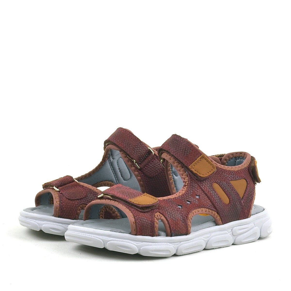 Rakerplus Flint Hakiki Deri Bordo Çocuk Sandalet - 5