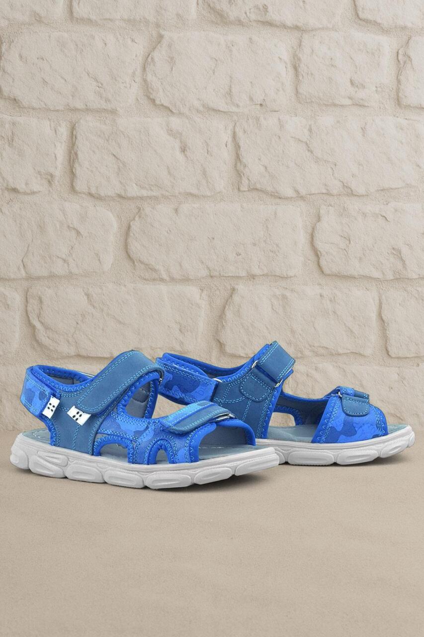 Rakerplus Wisps Hakiki Deri Mavi Kamuflaj Çocuk Sandalet - 1