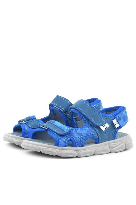 Rakerplus Wisps Hakiki Deri Mavi Kamuflaj Çocuk Sandalet - 5