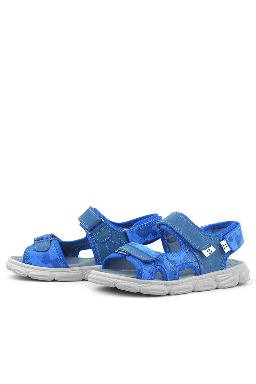 Rakerplus Wisps Hakiki Deri Mavi Kamuflaj Çocuk Sandalet - 6