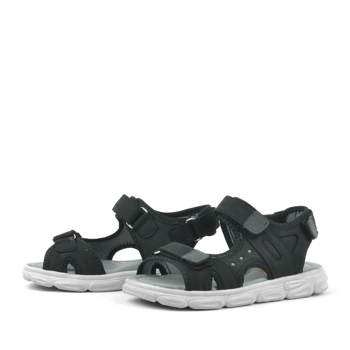 Rakerplus Flint Hakiki Deri Siyah Çocuk Sandalet - 5