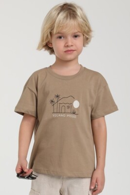 Erkek Çocuk Tişört 1-4 Yaş 1783 Kahve 