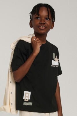 Erkek Çocuk Tişört 4-8 Yaş 1804 Siyah - ESCABEL