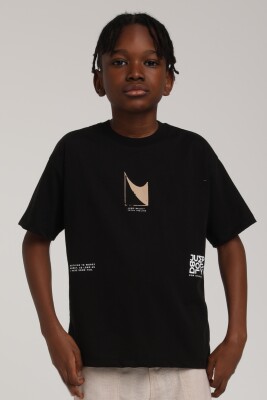 Erkek Çocuk Tişört 4-8 Yaş 1811 Siyah - ESCABEL