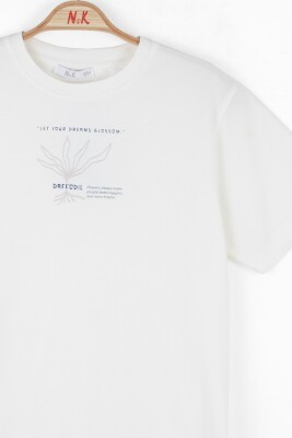 Erkek Çocuk Tişort 8-14 Yaş 48349 Ekru - 2