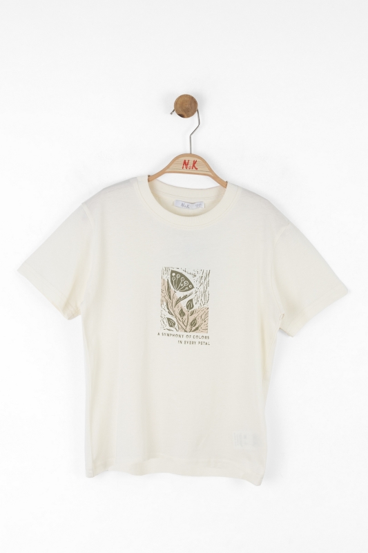 Erkek Çocuk Tişort 4-8 Yaş 48503 Krem - 3