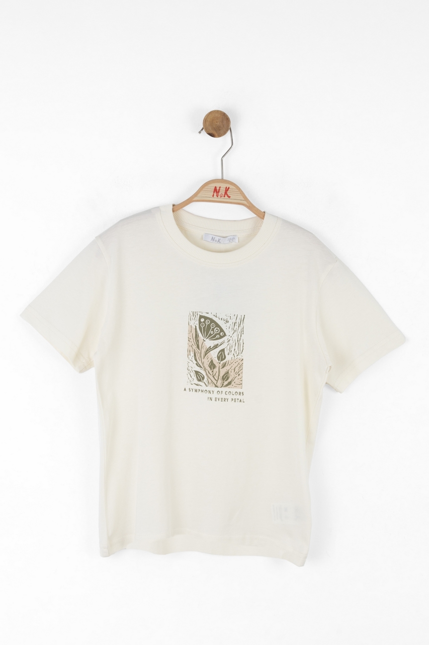 Erkek Çocuk Tişort 4-8 Yaş 48503 Krem - 3