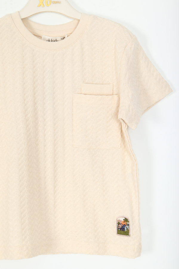 Erkek Çocuk Tişort 4-8 Yaş 48548 Krem - 2