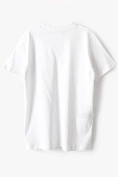 Rakerplus Beyaz %100 Pamuk Unisex Kısa Kollu Çocuk Tişört - 3