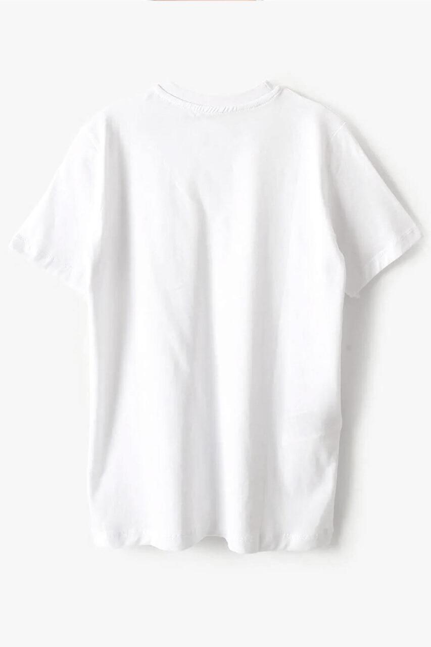 Rakerplus Beyaz %100 Pamuk Unisex Kısa Kollu Çocuk Tişört - 3