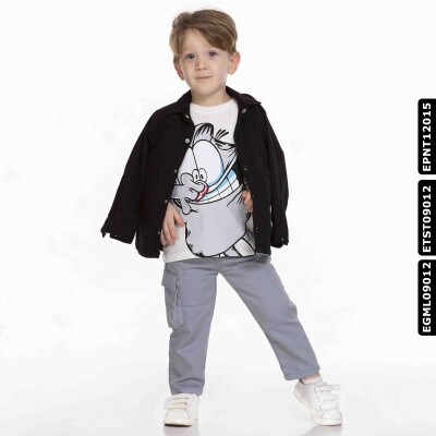 Erkek Tişört 1-4 Yaş 1614 Etst09012 Ekru - xo kids