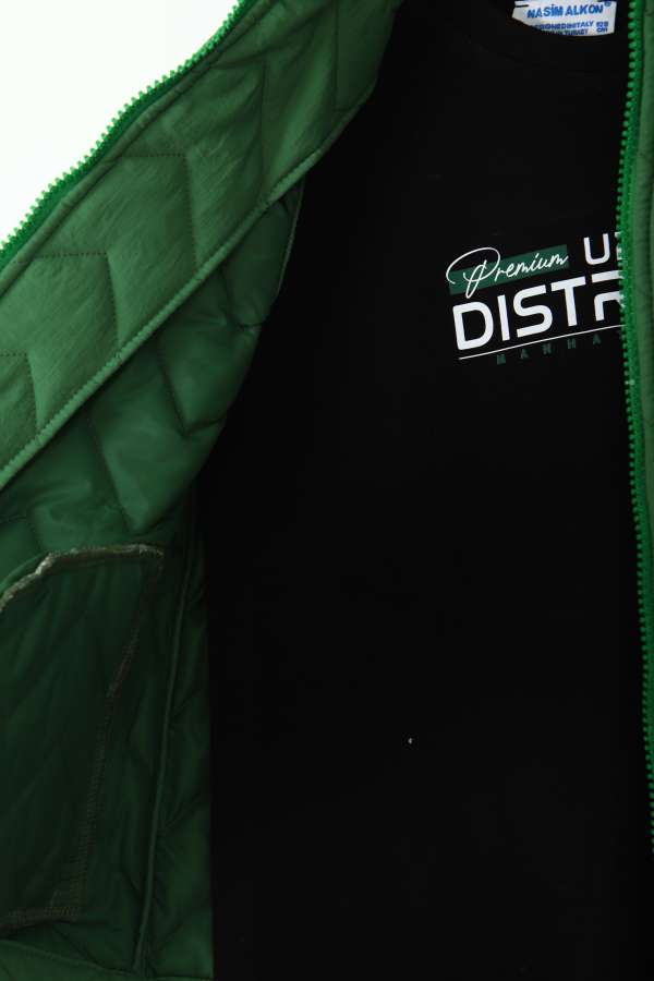 Erkek Çocuk Yelek Ve Sweatshirt 6-16 Yaş 2146 Yeşil - 3