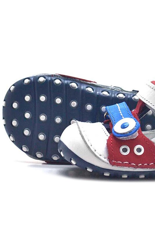 Nino Hakiki Deri Beyaz Cırtlı Yazlık İlk Adım Ayakkabı - 6